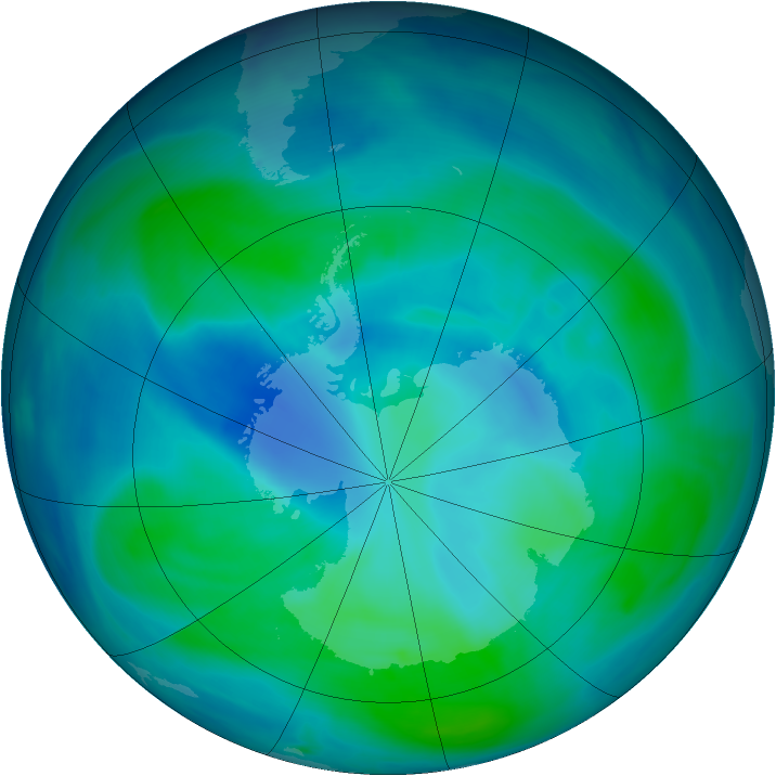 Antarctic ozone map for 17 February 2006